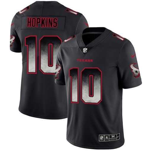 Men Houston Texans #10 Hopkins Nike Teams Black Smoke Fashion Limited NFL Jerseys